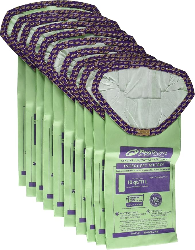 Super Coach Vacuum Bags, Commercial-Grade Super Coach Pro 10 and GoFit 10 Vacuum Bag Filters, 107313, product image