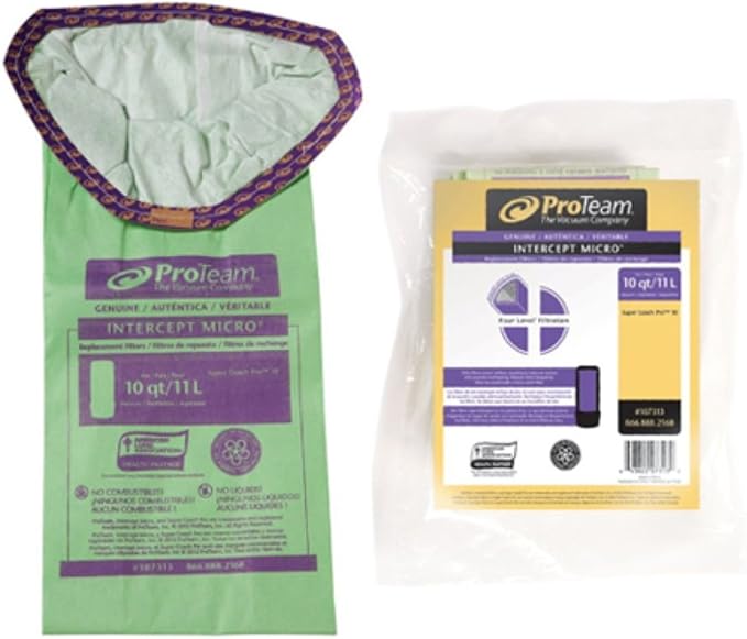 Super Coach Vacuum Bags, Commercial-Grade Super Coach Pro 10 and GoFit 10 Vacuum Bag Filters, 107313, alternate product view