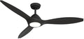 Surea Indoor/Outdoor Ceiling Fan With Light, Remote, 56-inch, Matte Black, Modern-style, 6-speed DC Motor