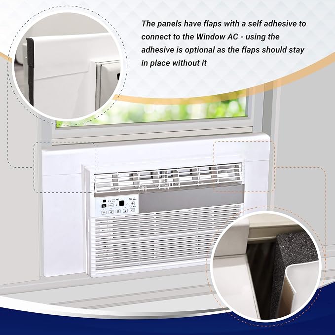 Surround Insulation Side Panels White for Window AC Unit Indoor Air Conditioner Cover for Winter and Summer, alternate