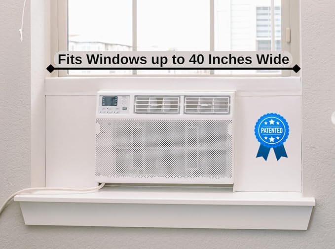 Surround Insulation Side Panels White for Window AC Unit Indoor Air Conditioner Cover for Winter and Summer ( Fits 36" - 40"