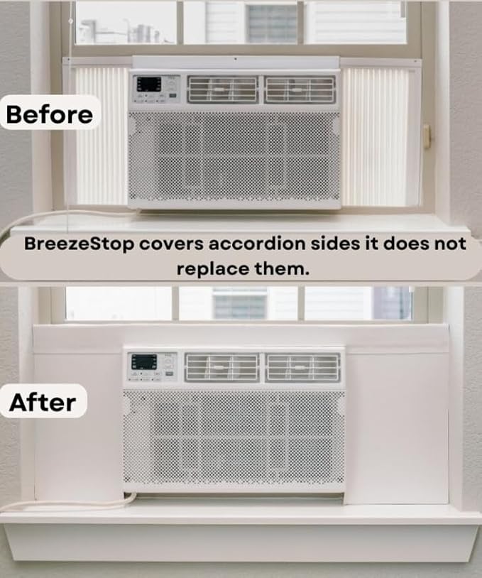 Surround Insulation Side Panels White for Window AC Unit Indoor Air Conditioner Cover for Winter and Summer ( Fits 36" - 40"