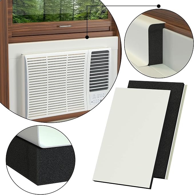 Surround Insulation Side Panels White for Window AC Unit Indoor Air Conditioner Cover for Winter and Summer ( Fits 36" - 40"