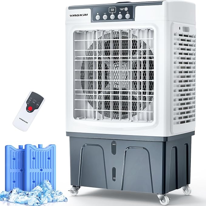 Swamp Cooler, 2100CFM Evaporative Air Cooler with 3 Modes & Wind Speeds, 120°Oscillation, 24H Timer, Portable Outdoor Air