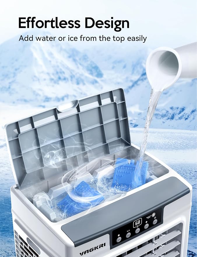 Swamp Cooler, 2100CFM Evaporative Air Cooler with 3 Modes & Wind Speeds, 120°Oscillation, 24H Timer, Portable Outdoor Air