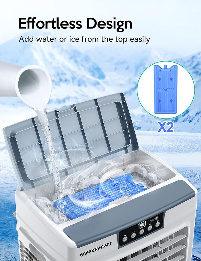 Swamp Cooler, 3100CFM Evaporative Air Cooler with 3 Modes & Wind Speeds, 120°Oscillation, 24H Timer, Portable Outdoor Air
