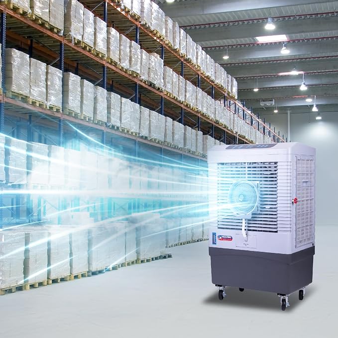 Swamp Cooler, 5000 CFM Evaporative Air Cooler with Mist, 3-Speed, Remote Control, 15H Timer, 13.2 Gallon, Water Shortage