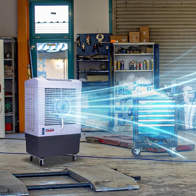 Swamp Cooler, 5000 CFM Evaporative Air Cooler with Mist, 3-Speed, Remote Control, 15H Timer, 13.2 Gallon, Water Shortage