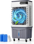 Swamp Cooler Air Conditioners, Large 8 Gal Tank for 7d Cooling, 4-IN-1 Portable Evaporative Cooler with LED Touch Screen, 3