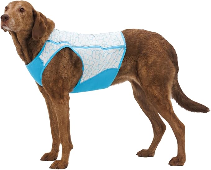 Swamp Cooler Zip Dog Vest, Evaporative Cooling for Hot Weather, Biolumin Blue, Medium, alternate product view 6