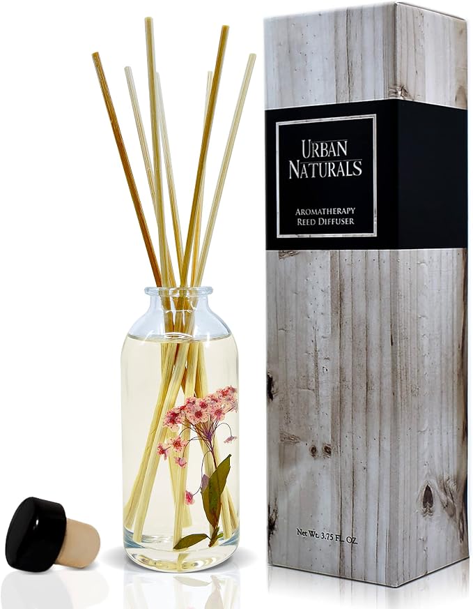 Sweet Pea & Sandalwood Reed Diffuser Set | Made with Essential Oils & Real Botanicals | White Florals, Jasmine, Sweet Pea