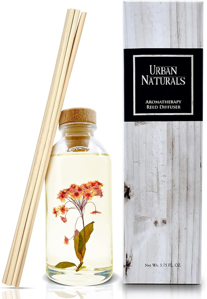 Sweet Pea & Sandalwood Reed Diffuser Set | Made with Essential Oils & Real Botanicals | White Florals, Jasmine, Sweet Pea