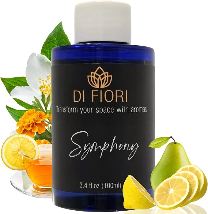 Symphony - Pure Essential Oil for Waterless Diffusers - Lemon, Pear, Tea, Jasmine - Aromatherapy, Pure Natural Oil, Diffuser