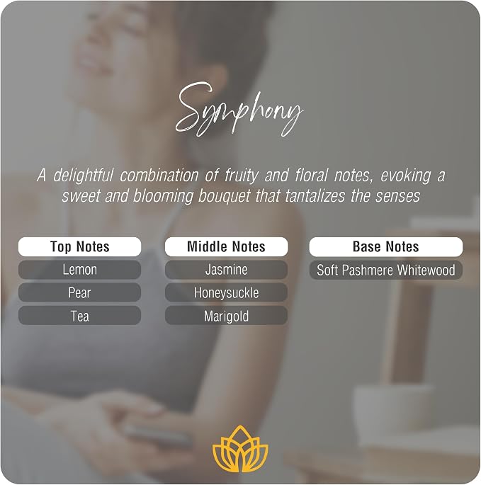 Symphony - Pure Essential Oil for Waterless Diffusers - Lemon, Pear, Tea, Jasmine - Aromatherapy, Pure Natural Oil, Diffuser