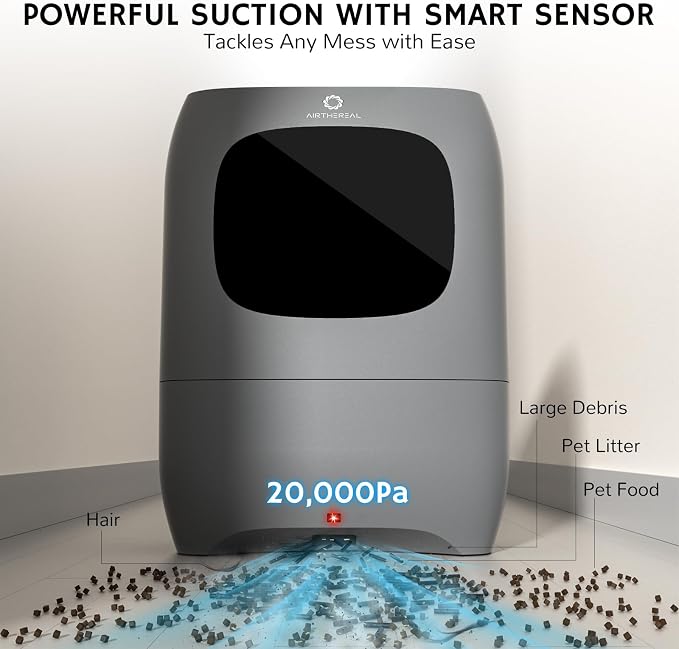 T1 Touchless Vacuum Automatic Dustpan with 2 Operation Modes - Ultra Fast & Powerful Corded Canister Vacuum for Sweeping
