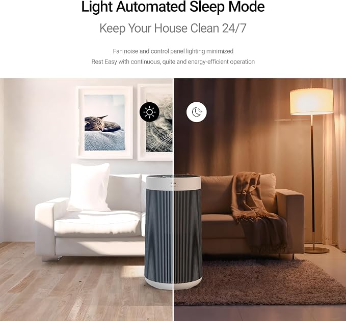 T830 Air Purifier for Home Extra Large Room Up to 1968 Ft2 in 1 Hr With Smart Wi-Fi, Air Quality Monitor, True, alternate