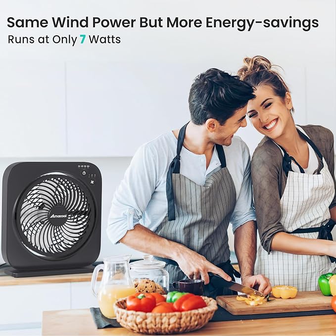 Table Fan, 12 inch Box Fan with 3 Speeds & 8HRS Timer, 270° Pivoting Quiet Air Circulator, Desktop Fan for Bedroom Bathroom