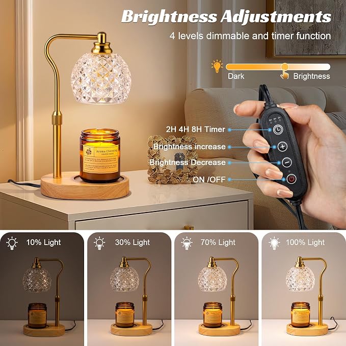 TantaScent Electric Candle Warmer Lamp in Vintage Birdcage Design with Timer – Scented Jar Candle Melter for Home, alternate