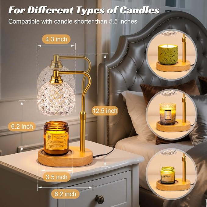 TantaScent Electric Candle Warmer Lamp in Vintage Birdcage Design with Timer – Scented Jar Candle Melter for Home, alternate