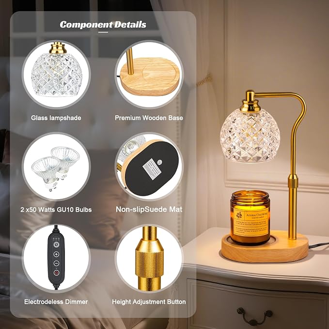 TantaScent Electric Candle Warmer Lamp in Vintage Birdcage Design with Timer – Scented Jar Candle Melter for Home, alternate
