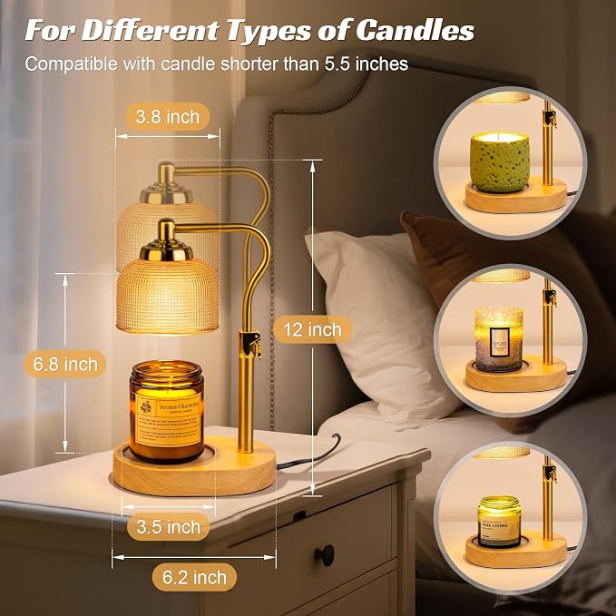 TantaScent Electric Candle Warmer Lamp in Vintage Birdcage Design with Timer – Scented Jar Candle Melter for Home, alternate
