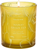 Tea Scented Candles, Vegan Soy Wax, Naturally Scented Mango Green Tea No Toxin 8.1oz Long Lasting 42-Hour Burn Time, product