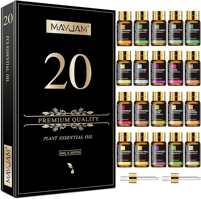 Tea Tree 20 Pcs Pure Essential Oil Gift Set, for Diffuser, Humidifiers, fabric comfort, Massage, product image