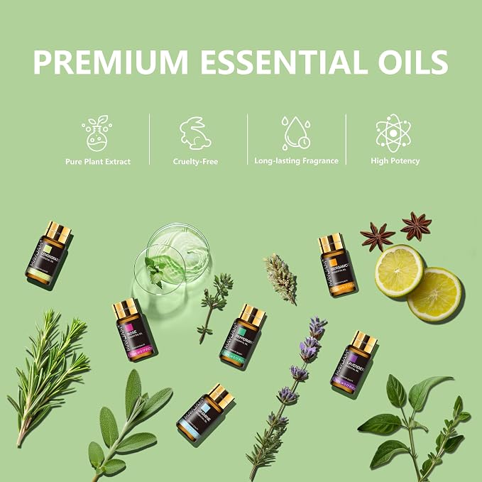 Tea Tree 20 Pcs Pure Essential Oil Gift Set, for Diffuser, Humidifiers, fabric comfort, Massage, alternate product view 3