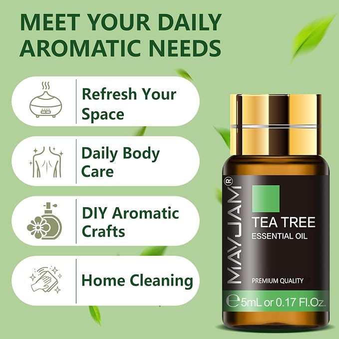 Tea Tree 20 Pcs Pure Essential Oil Gift Set, for Diffuser, Humidifiers, fabric comfort, Massage, alternate product view 4