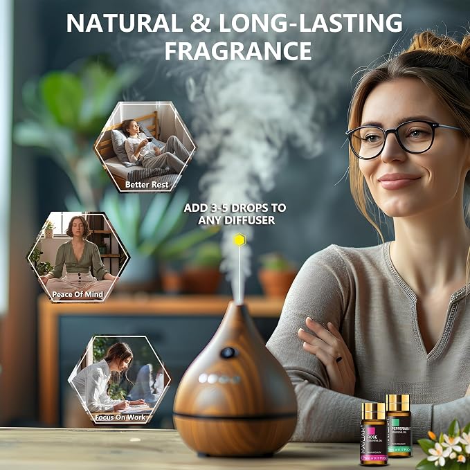Tea Tree 20 Pcs Pure Essential Oil Gift Set, for Diffuser, Humidifiers, fabric comfort, Massage, alternate product view 5