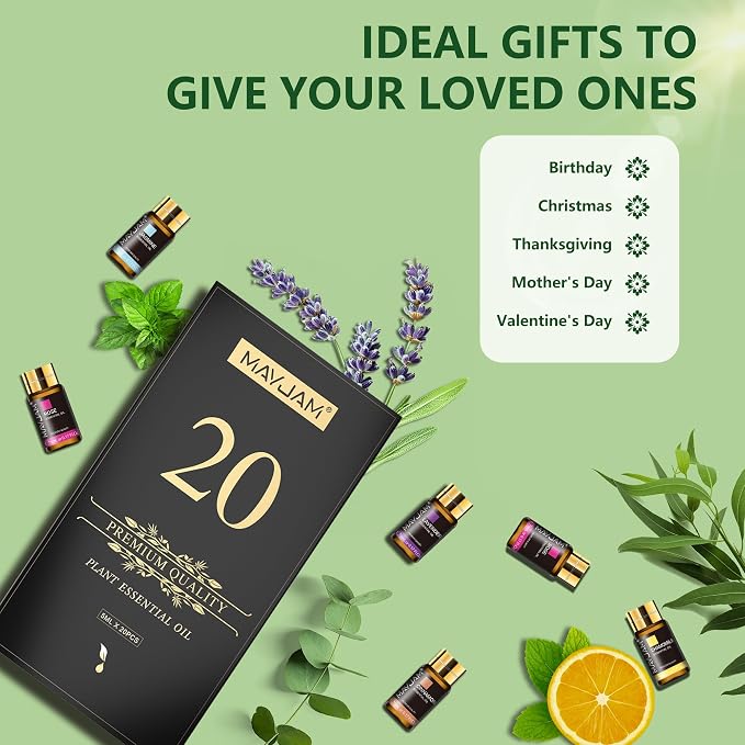 Tea Tree 20 Pcs Pure Essential Oil Gift Set, for Diffuser, Humidifiers, fabric comfort, Massage, alternate product view 7