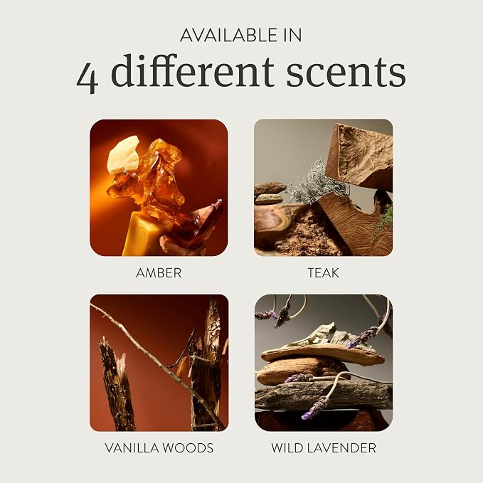Teak Scented Reed Diffuser - Diffusers for Home - 60 Day Scent Life - Oil Diffuser - Essential Oil Reed Diffuser - 3.5 oz