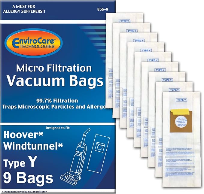 Technologies Replacement Micro Filtration Vacuum Bags Made to Fit Windtunnel Upright Type Y 9 pack 9 pack 8.5, product