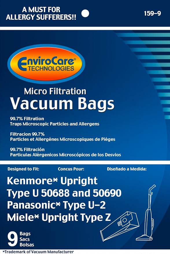 Technologies Replacement Vacuum Bags for Upright Type U/L/O 50688 and 50690, Type U-2, alternate product