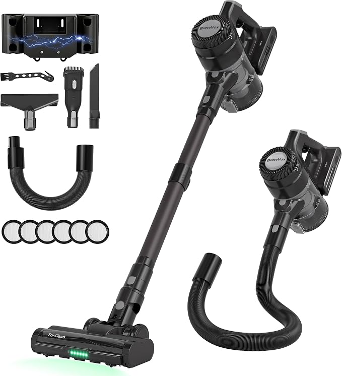 Telescopic Cordless Stick Vacuum Cleaner for Home & Pet Hair, 40kPa Powerful Suction, 450W Motor, 65Min Runtime, 2.5H Quick