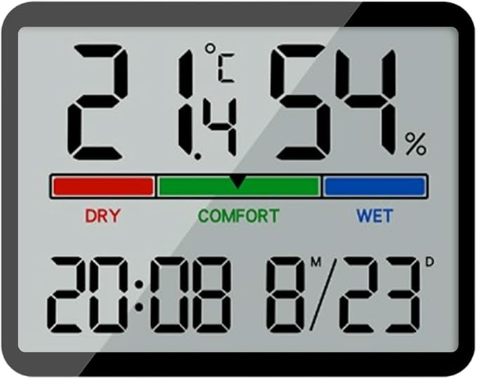 Temperature Humidity Meter With Time Date Display Hygrometer Monitors For Home Indoor LCD Testing Meter Thermometers, product