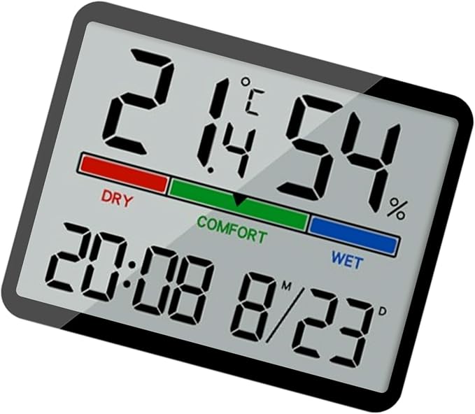 Temperature Humidity Meter With Time Date Display Hygrometer Monitors For Home Indoor LCD Testing Meter Thermometers