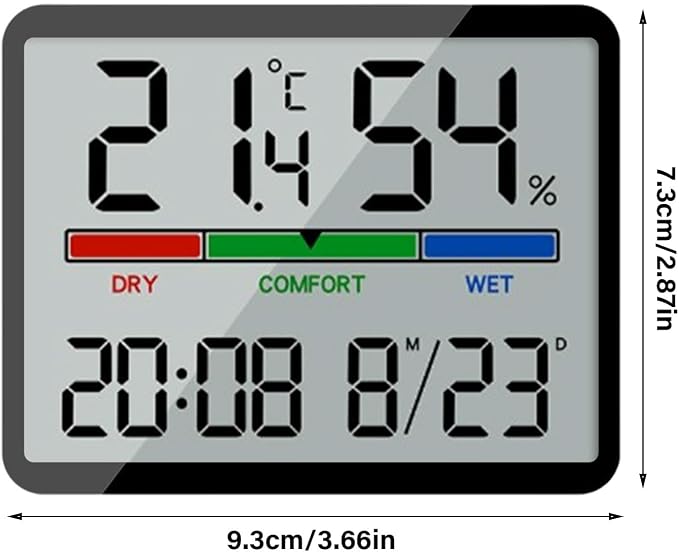 Temperature Humidity Meter With Time Date Display Hygrometer Monitors For Home Indoor LCD Testing Meter Thermometers