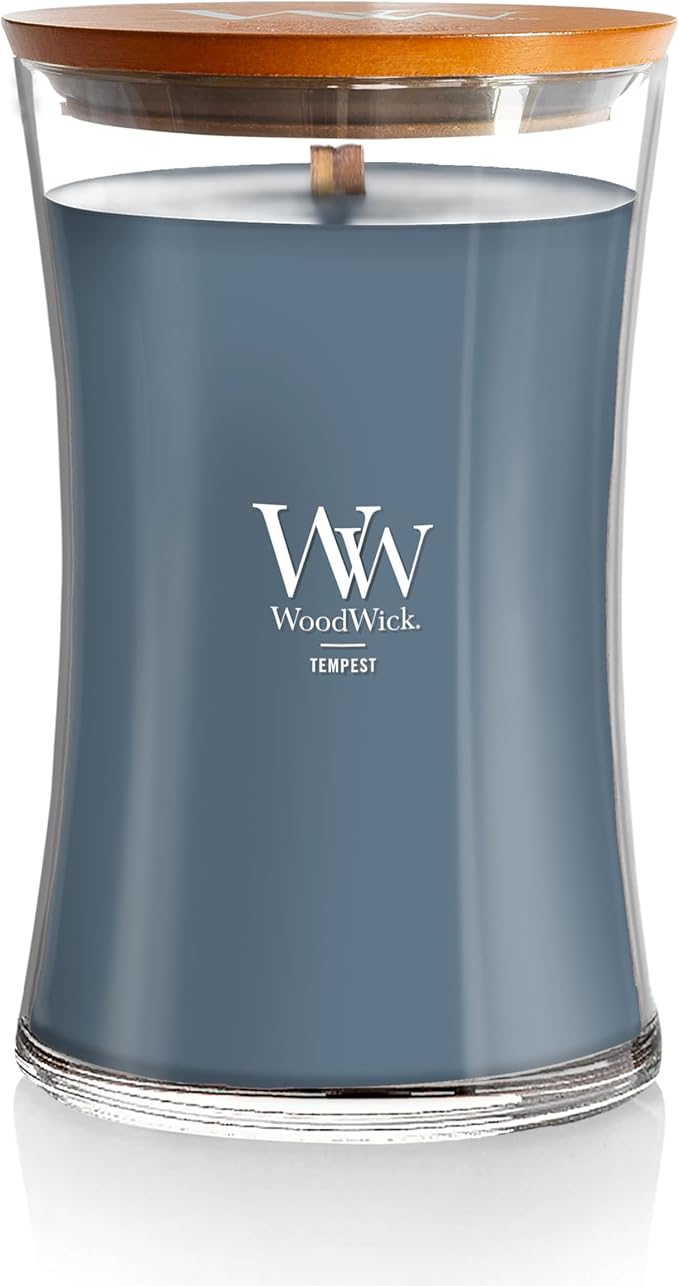 Tempest Gifts for Women and Men, 21.5 oz Large Hourglass Candle with Crackling Wick, product image