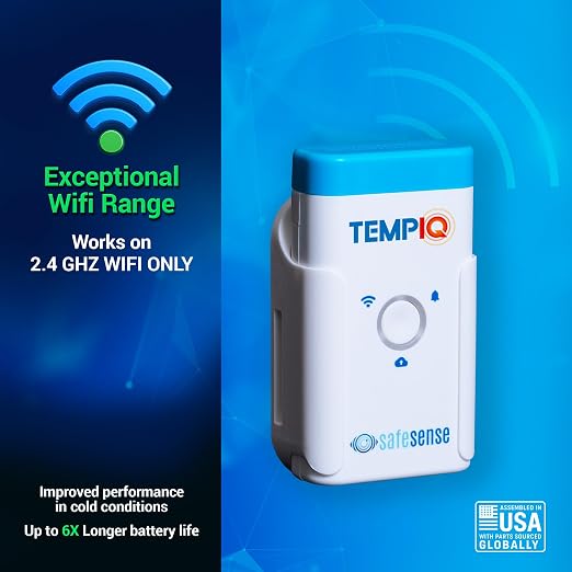 TEMPIQ Remote WiFi Temperature & Humidity Sensor - App Integration, Alerts, Helps Monitor 2nd Home, AirBnb, RV, alternate