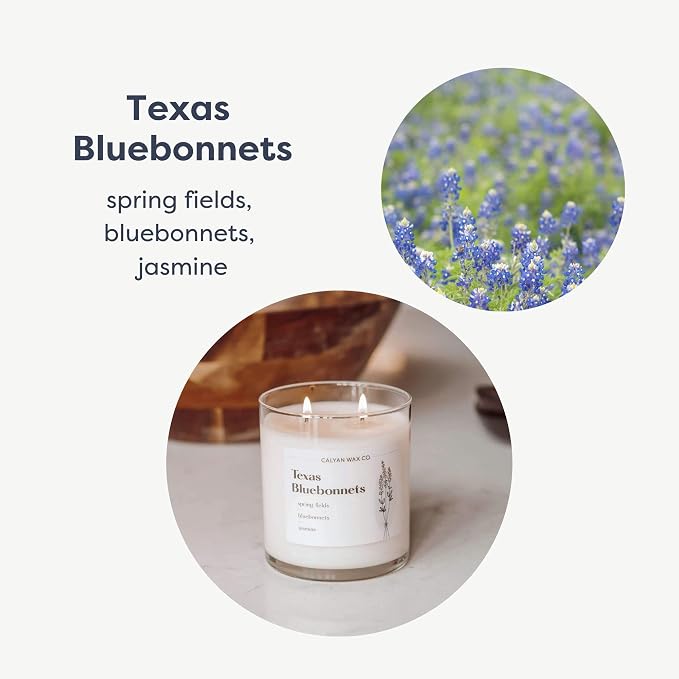 . Texas Bluebonnets 2 Wick Scented Candle - 37 Hour Burn - Luxury made from natural materials Soy Wax Candles, alternate