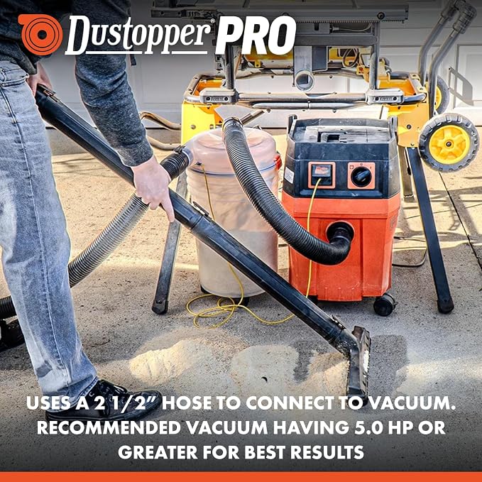 The PRO, Low-Profile Dust Separator for Shop Wet/Dry Vacuums. Includes High-Flow 90 Degree Sweep Elbows and Connection Hose.