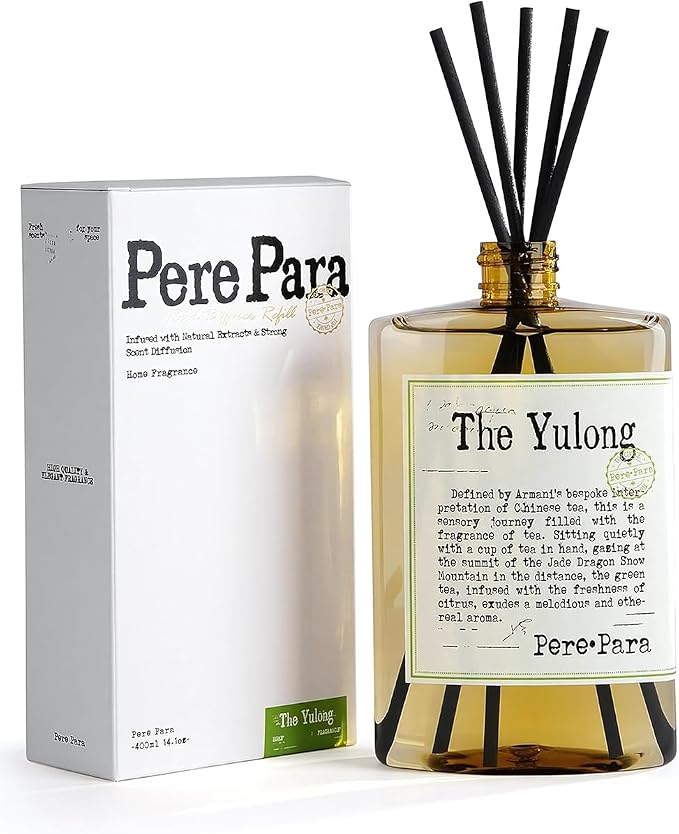 The Yulong Scent Reed Diffuser Refill Set 13.53 fl oz with 6 Sticks, 【Comfortable to Breathe】 Luxury Natural Long Lasting