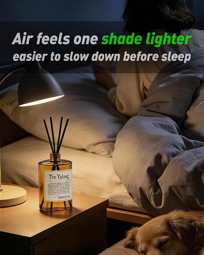 The Yulong Scent Reed Diffuser Refill Set 13.53 fl oz with 6 Sticks, 【Comfortable to Breathe】 Luxury Natural Long Lasting