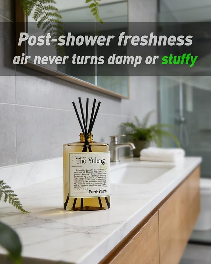 The Yulong Scent Reed Diffuser Refill Set 13.53 fl oz with 6 Sticks, 【Comfortable to Breathe】 Luxury Natural Long Lasting