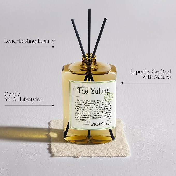 The Yulong Scent Reed Diffuser Refill Set 13.53 fl oz with 6 Sticks, 【Comfortable to Breathe】 Luxury Natural Long Lasting
