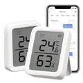Thermometer Hygrometer, Bluetooth Indoor Humidity Meter and Temperature Sensor with App Control, Large LCD Display