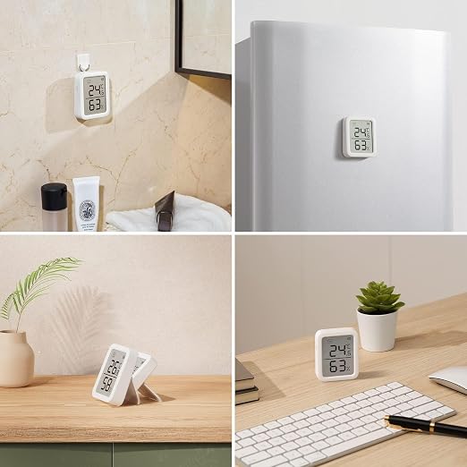 Thermometer Hygrometer, Bluetooth Indoor Humidity Meter and Temperature Sensor with App Control, Large LCD Display