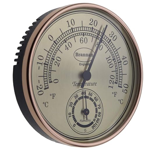Thermometer Hygrometer with Gold Dial Garden Greenhouse Office Temperature Humidity, product image