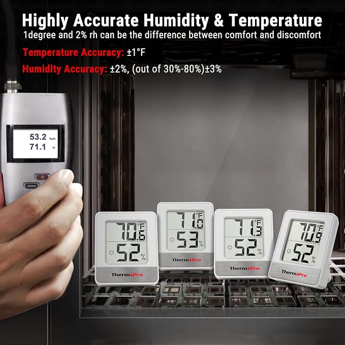 TP49 Digital Hygrometer Indoor Thermometer Humidity Meter Room Thermometer with Temperature and Humidity Monitor